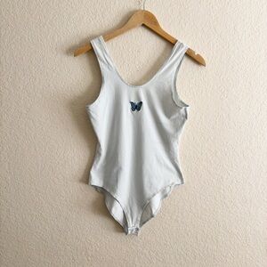 Tank Bodysuit with Butterfly Detail Size XS